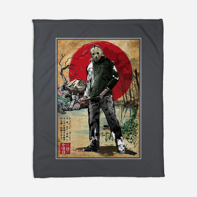 Jason In Japan Woodblock-none fleece blanket-DrMonekers