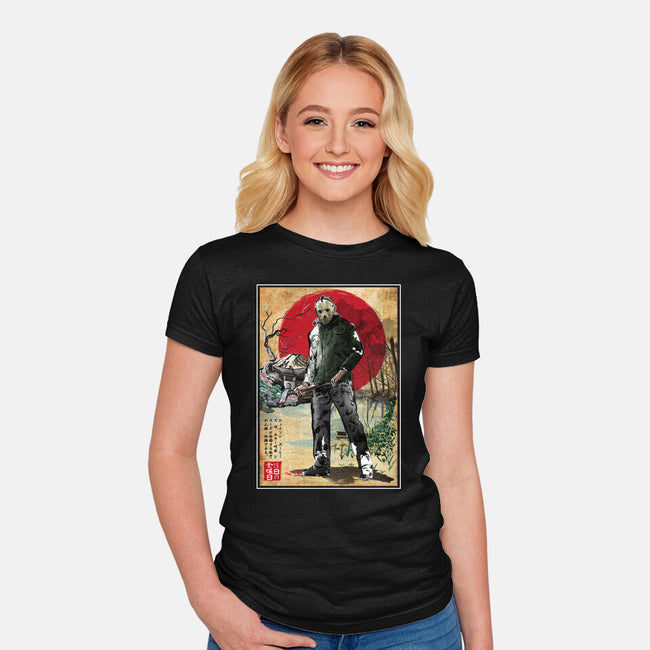 Jason In Japan Woodblock-womens fitted tee-DrMonekers