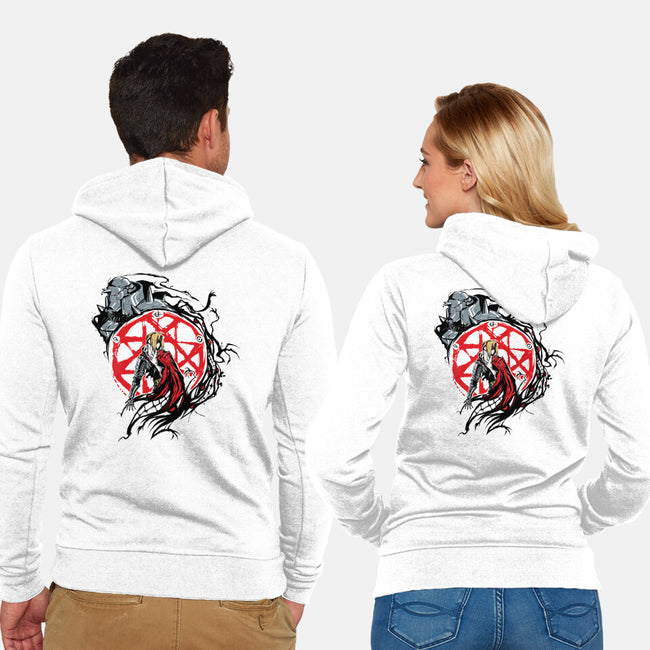 Fullmetal Circle-unisex zip-up sweatshirt-Fearcheck