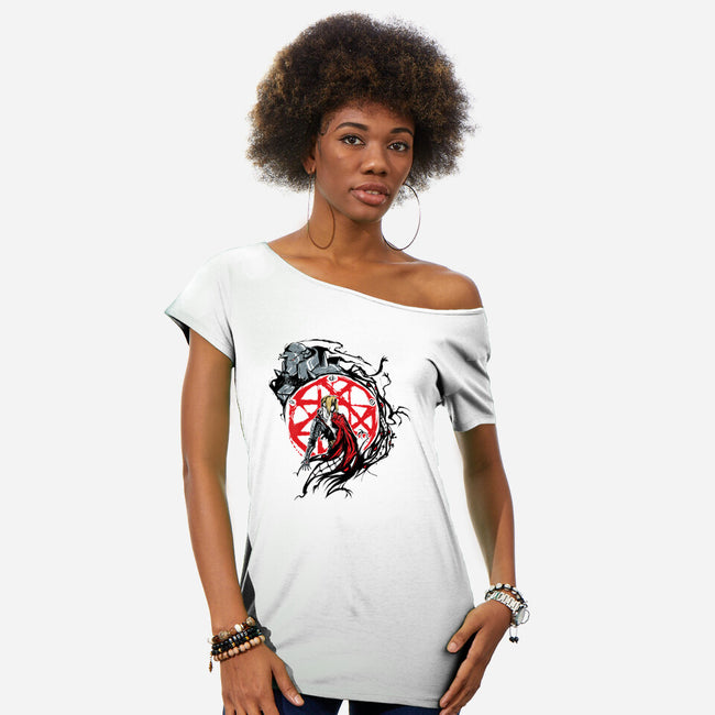 Fullmetal Circle-womens off shoulder tee-Fearcheck