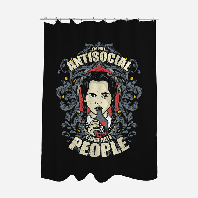 I'm Not Antisocial-none polyester shower curtain-turborat14