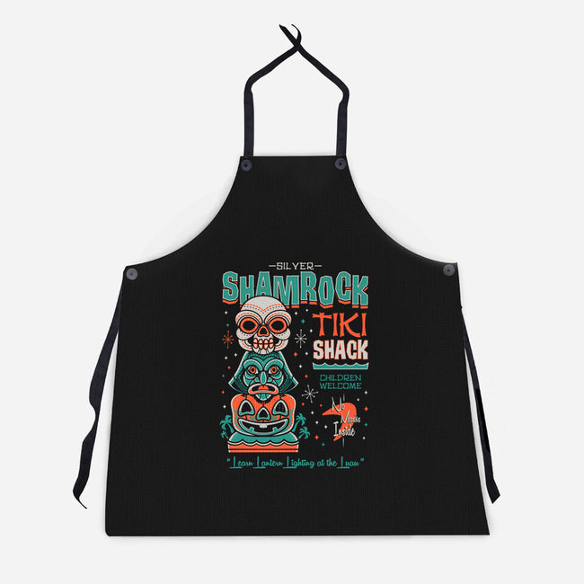 Silver Shamrock Tiki Shack-unisex kitchen apron-Nemons