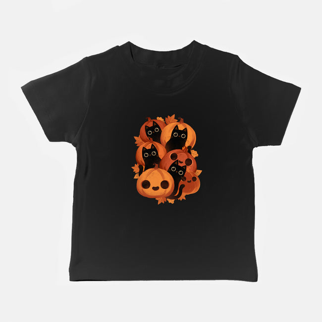 Pumpkins And Black Cats-baby basic tee-ricolaa