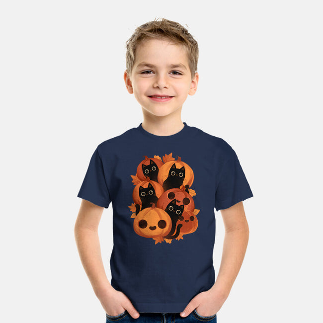 Pumpkins And Black Cats-youth basic tee-ricolaa