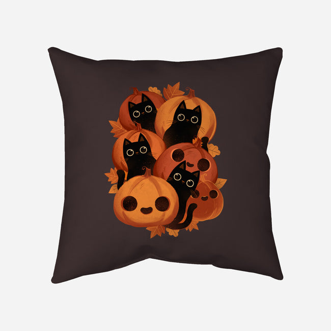 Pumpkins And Black Cats-none removable cover w insert throw pillow-ricolaa