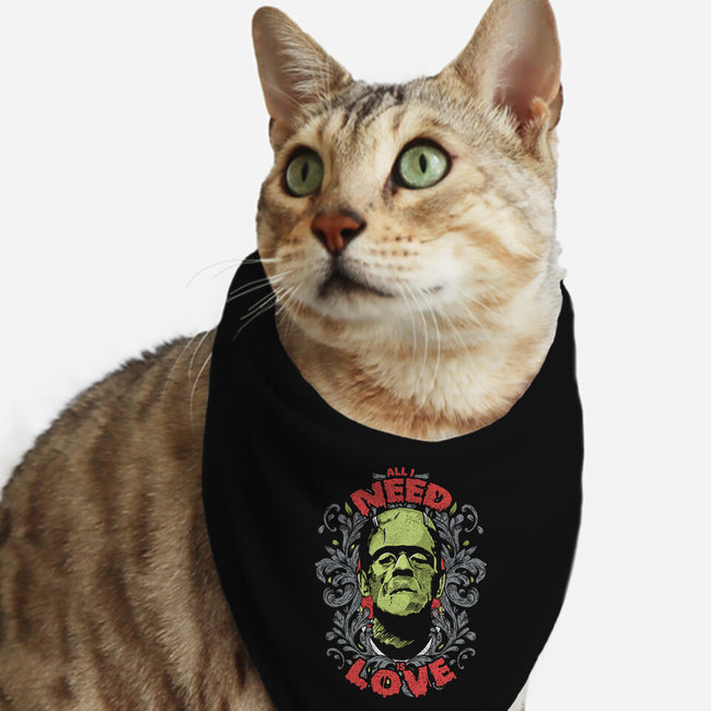 Frankie Needs Love-cat bandana pet collar-turborat14