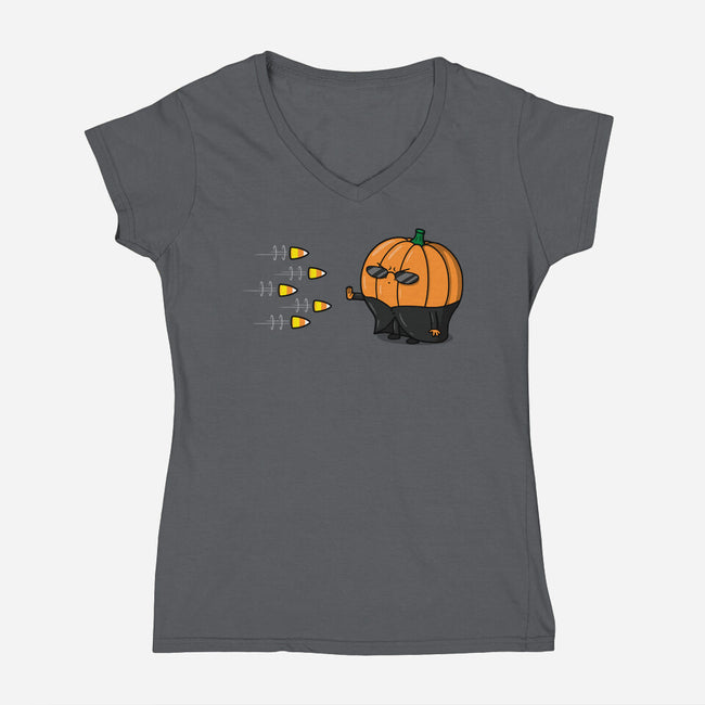 The Chosen Pumpkin-womens v-neck tee-Raffiti