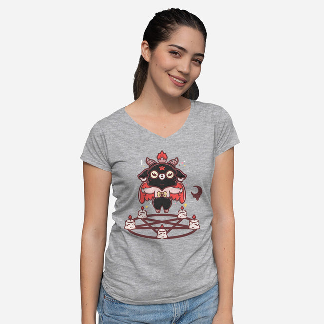 Cult Of The Baph-womens v-neck tee-maruart