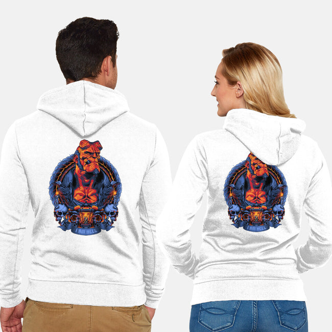 I Am Hell-unisex zip-up sweatshirt-Badbone Collections