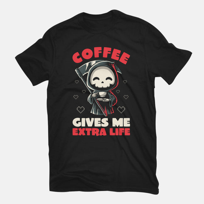 Coffee Gives Me Extra Life-womens fitted tee-koalastudio