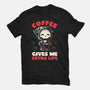 Coffee Gives Me Extra Life-womens fitted tee-koalastudio