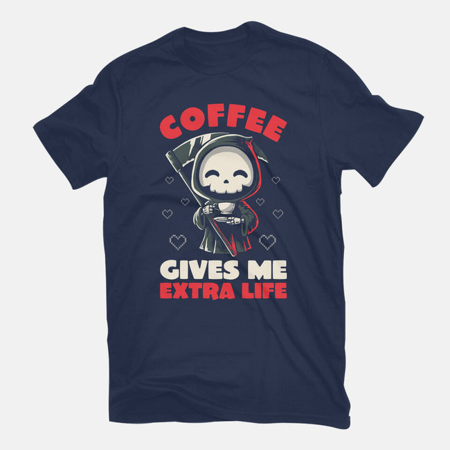 Coffee Gives Me Extra Life-womens fitted tee-koalastudio