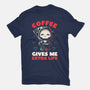 Coffee Gives Me Extra Life-womens fitted tee-koalastudio