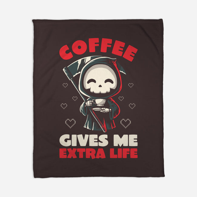 Coffee Gives Me Extra Life-none fleece blanket-koalastudio