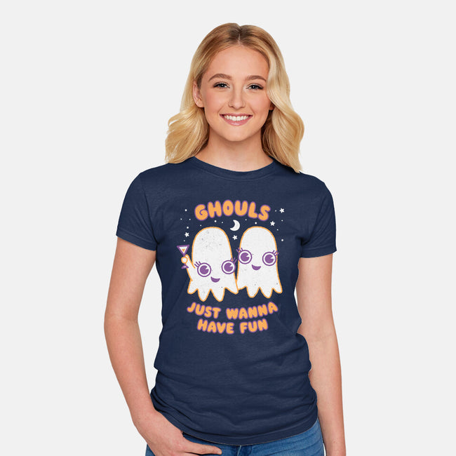 Ghouls Just Wanna Have Fun-womens fitted tee-Weird & Punderful