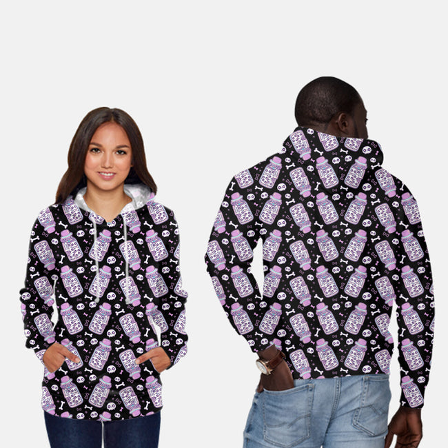 Creepy Skulls And Bones-unisex all over print pullover sweatshirt-xMorfina