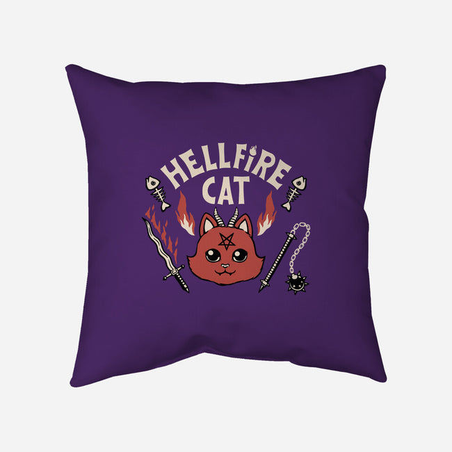 Hell Fire Cat-none removable cover w insert throw pillow-tobefonseca