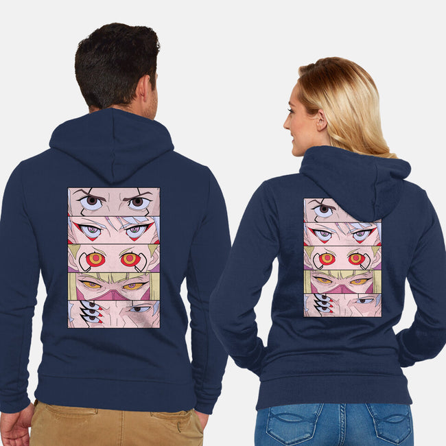 Cyberpunk Eyes-unisex zip-up sweatshirt-Zody