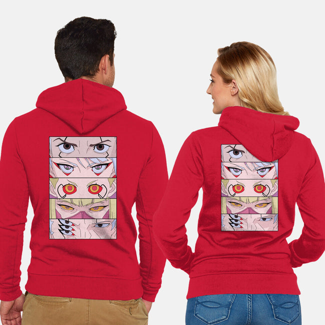 Cyberpunk Eyes-unisex zip-up sweatshirt-Zody