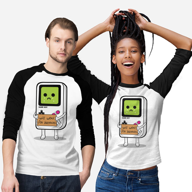 Will Work For Batteries-unisex baseball tee-Melonseta