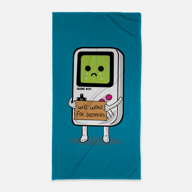 Will Work For Batteries-none beach towel-Melonseta