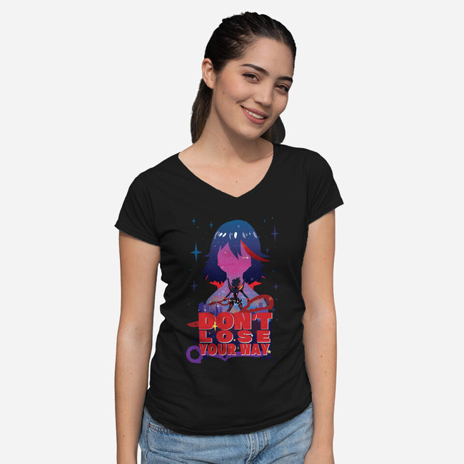 Don't Lose Your Way-womens v-neck tee-SwensonaDesigns
