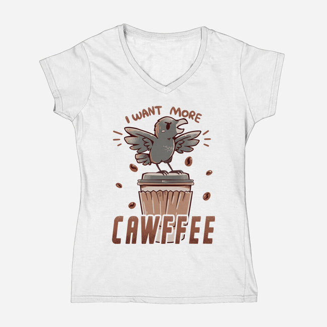 I Want More Cawfee-womens v-neck tee-TechraNova