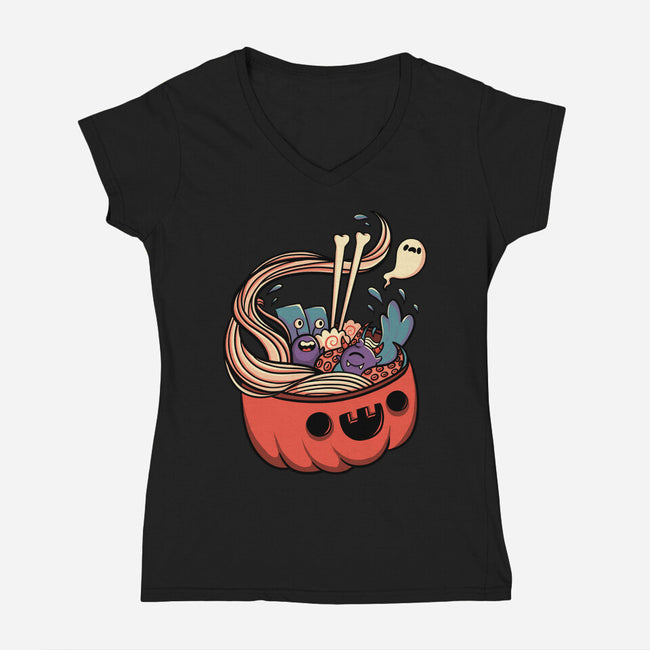 Monster Bowl-womens v-neck tee-tobefonseca