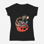 Monster Bowl-womens v-neck tee-tobefonseca