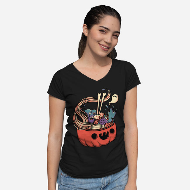 Monster Bowl-womens v-neck tee-tobefonseca