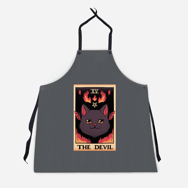 The Devil Cat Tarot Card-unisex kitchen apron-tobefonseca