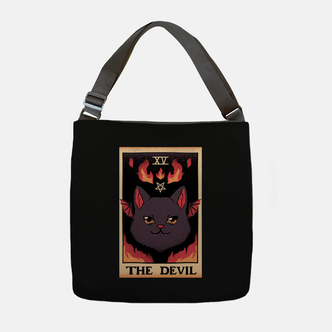 The Devil Cat Tarot Card-none adjustable tote bag-tobefonseca