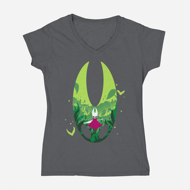 Lady Hornet-womens v-neck tee-RamenBoy