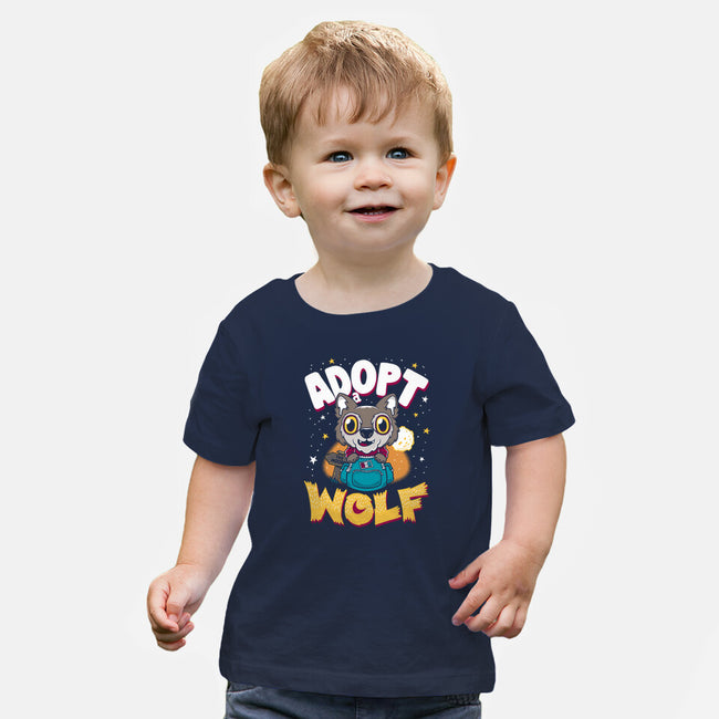 Adopt A Wolf-baby basic tee-Nemons