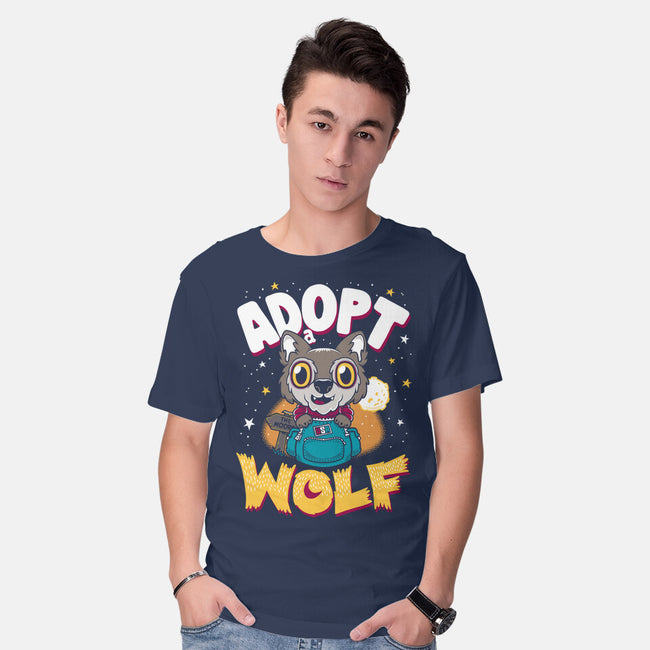 Adopt A Wolf-mens basic tee-Nemons