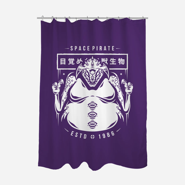 Space Pirate-none polyester shower curtain-Alundrart