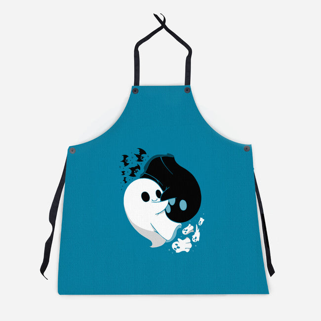 Ying Yang Ghosts-unisex kitchen apron-Vallina84