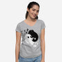 Ying Yang Ghosts-womens v-neck tee-Vallina84