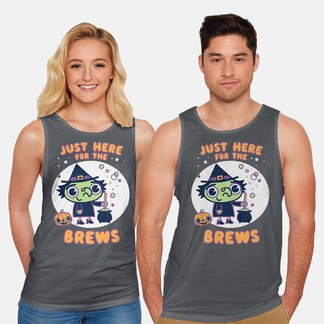 Here For The Brews-unisex basic tank-Weird & Punderful