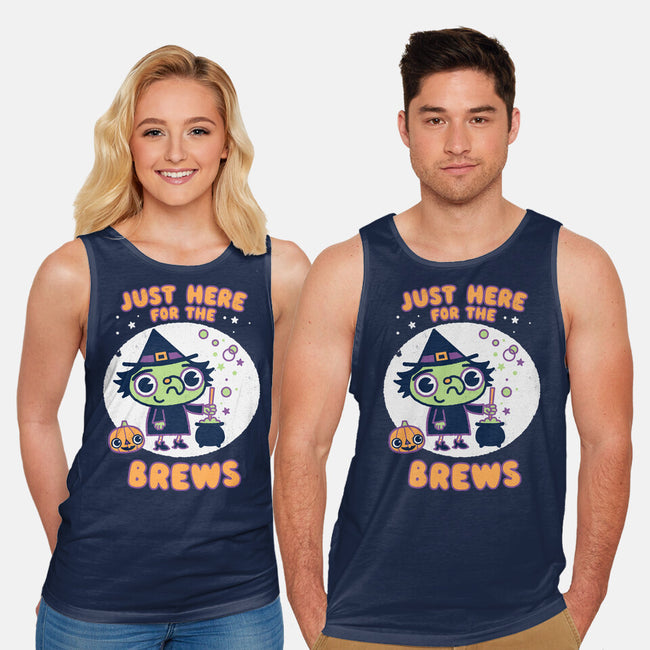Here For The Brews-unisex basic tank-Weird & Punderful
