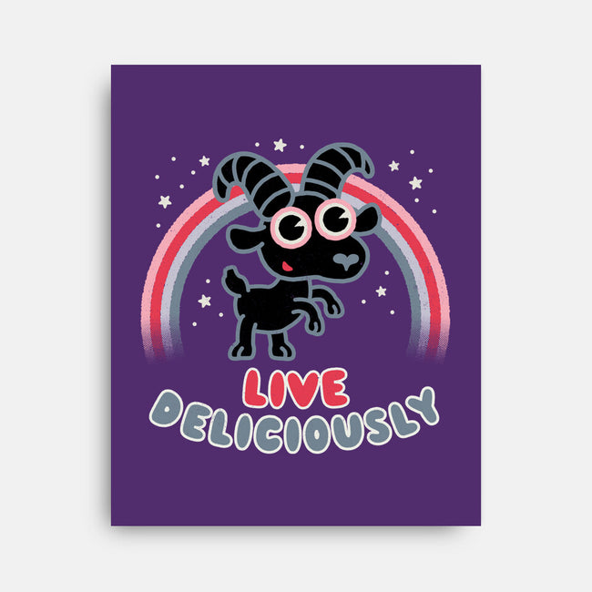Live Deliciously Cute-none stretched canvas-Weird & Punderful