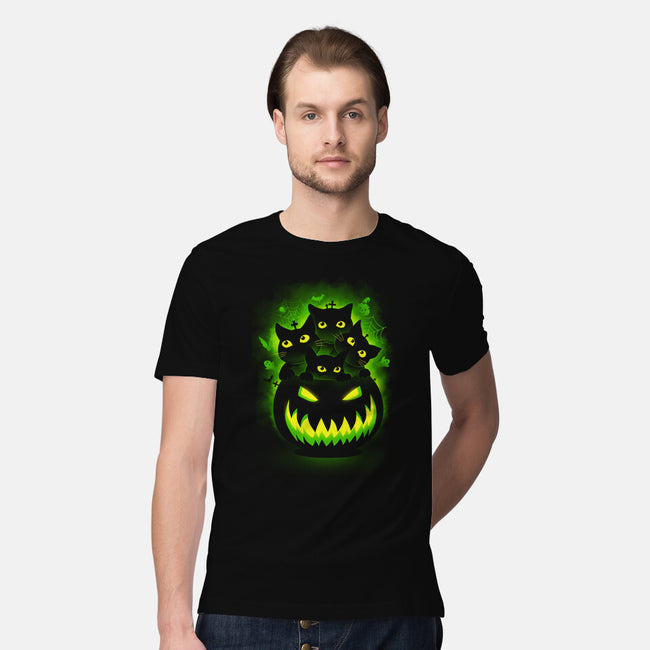 Spooky Pumpkin Cats-mens premium tee-erion_designs