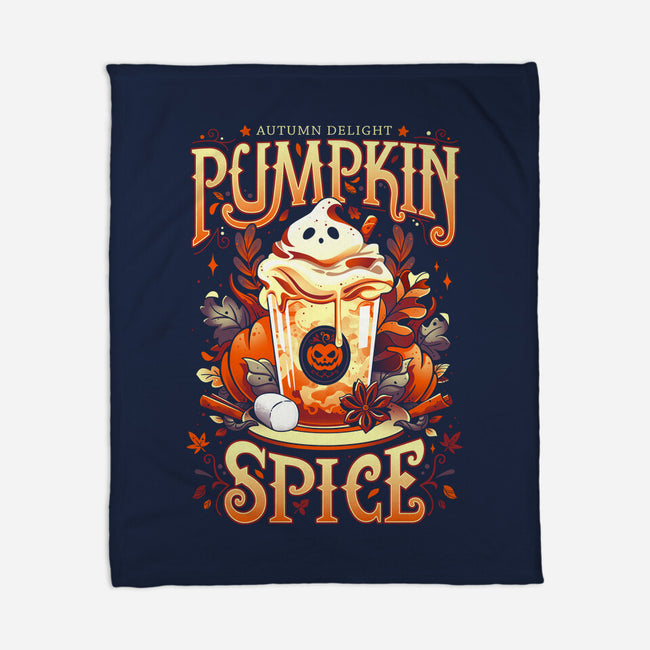 Ghostly Pumpkin Spice-none fleece blanket-Snouleaf