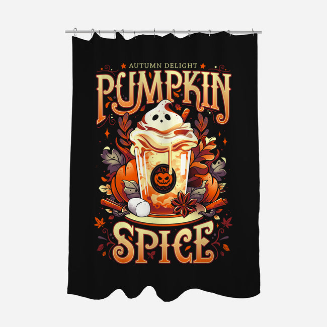 Ghostly Pumpkin Spice-none polyester shower curtain-Snouleaf