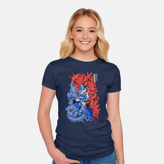 Blue Bomber-womens fitted tee-Guilherme magno de oliveira