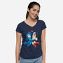 Mega Astro-womens v-neck tee-Douglasstencil