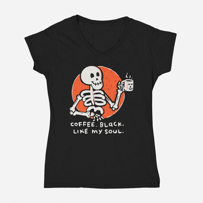 Coffee Black Like My Soul-womens v-neck tee-doodletoots