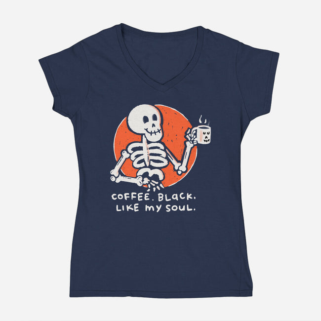 Coffee Black Like My Soul-womens v-neck tee-doodletoots