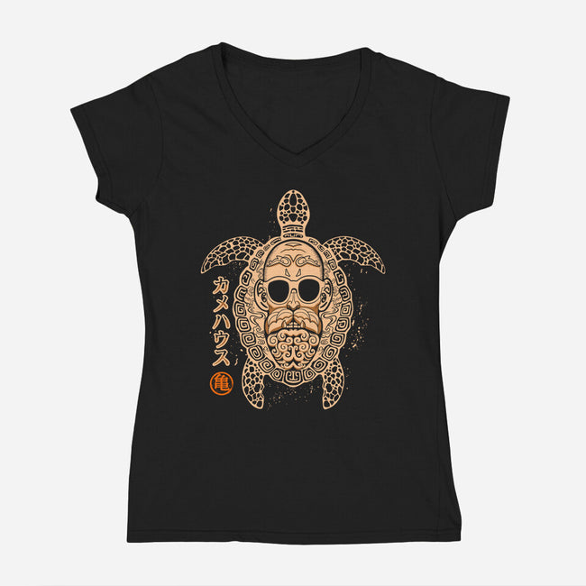 Oni Master Roshi-womens v-neck tee-Rogelio