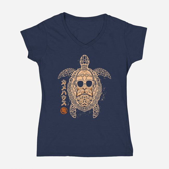 Oni Master Roshi-womens v-neck tee-Rogelio